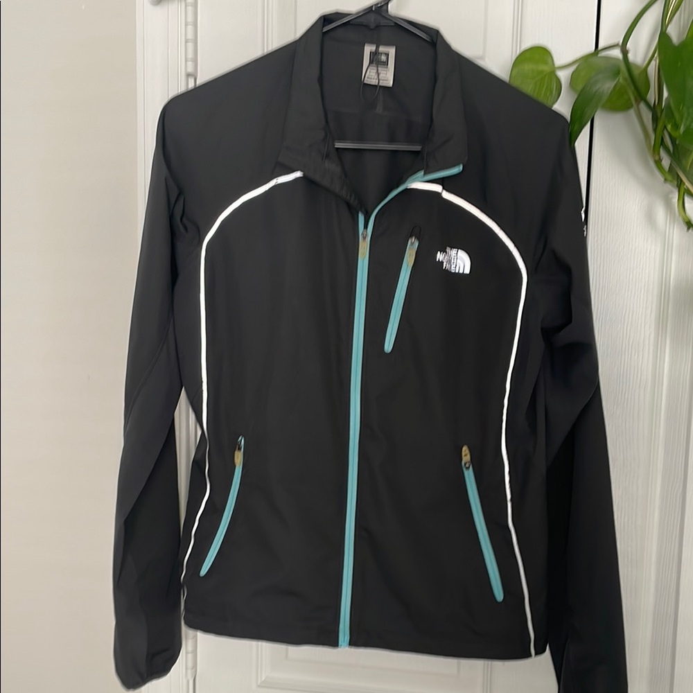 The North Face Black Jacket with Teal Accents